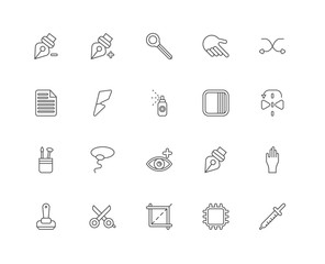 Simple Set of 20 Vector Line Icon. Contains such Icons as Pipett