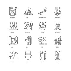 Simple Set of 16 Vector Line Icon. Contains such Icons as Lamp,