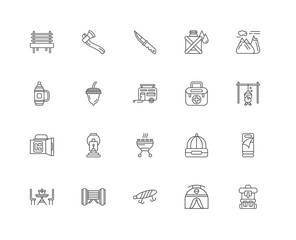 Simple Set of 20 Vector Line Icon. Contains such Icons as Backpa