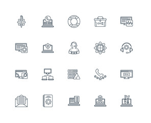 Set Of 20 Universal Editable Icons. Includes Elements Such As La