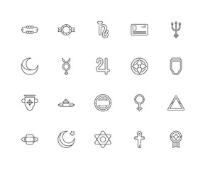 Simple Set of 20 Vector Line Icon. Contains such Icons as Badge,