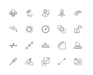 Simple Set of 20 Vector Line Icon. Contains such Icons as Attach