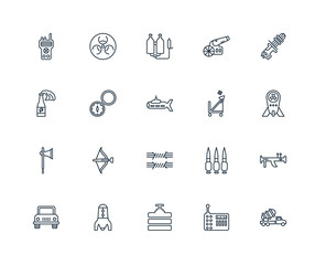 Set Of 20 Universal Editable Icons. Includes Elements Such As La