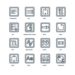 Set Of 16 Universal Editable Icons. Includes Elements Such As Tr