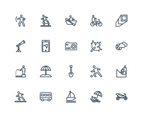 Set Of 20 Universal Editable Icons. Includes Elements Such As Mo
