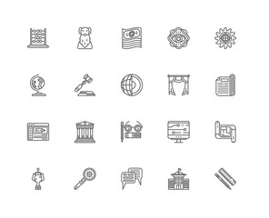 Simple Set of 20 Vector Line Icon. Contains such Icons as School