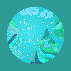 Christmas Greeting Card, Sticker and Fridge Magnet