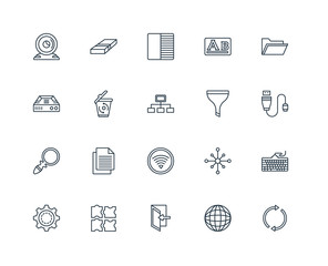 Set Of 20 Universal Editable Icons. Includes Elements Such As Ci