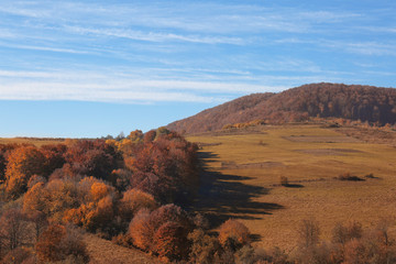 Picturesque landscape with beautiful sky over mountains