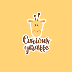 Fototapeta na wymiar Sticker Curious girafe logo