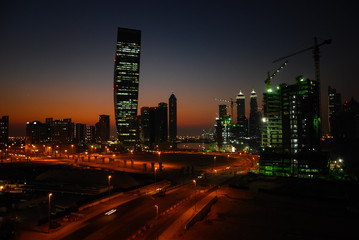 Fototapeta na wymiar Sunrise in Business Bay in Dubai