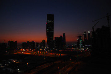 Fototapeta na wymiar Sunrise in Business Bay in Dubai