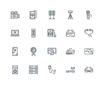 Set Of 20 Universal Editable Icons. Includes Elements Such As Go