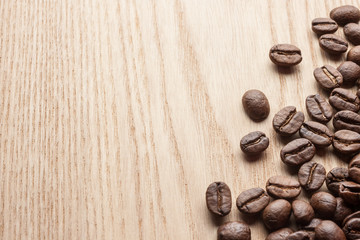 Coffee baens on wooden table