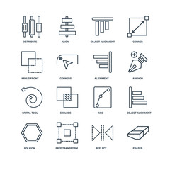 Set Of 16 Universal Editable Icons. Includes Elements Such As Er