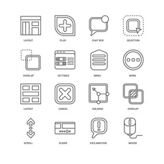 Simple Set of 16 Vector Line Icon. Contains such Icons as Mouse,