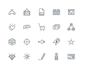 Set Of 20 Universal Editable Icons. Includes Elements Such As La