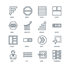 Set Of 16 Universal Editable Icons. Includes Elements Such As Th