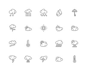 Simple Set of 20 Vector Line Icon. Contains such Icons as Thermo