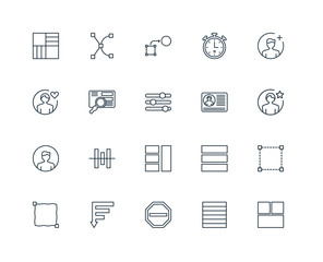 Set Of 20 Universal Editable Icons. Includes Elements Such As La