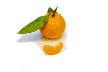 Tangerines with twigs and leaves. Just tangerines.
