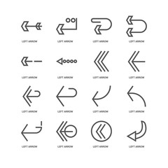 Simple Set of 16 Vector Line Icon. Contains such Icons as Left a