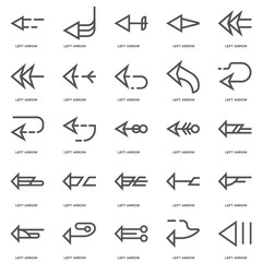 Simple Set of 25 Vector Line Icon. Contains such Icons as Left a