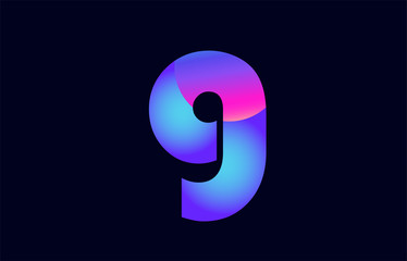 g pink blue gradient alphabet letter logo icon design