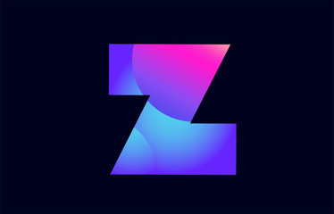 z pink blue gradient alphabet letter logo icon design