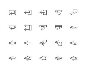 Simple Set of 20 Vector Line Icon. Contains such Icons as Left a