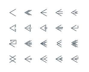 Set Of 20 outline icons such as Left arrow, linear icon pack