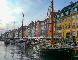 Nyhavn Waterfront Canal in Copenhagen, Denmark