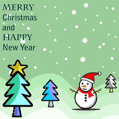 christmas card with snowman