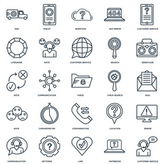 Set Of 25 Universal Editable Icons. Includes Elements Such As Cu