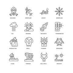 Simple Set of 16 Vector Line Icon. Contains such Icons as Drough