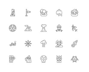 Simple Set of 20 Vector Line Icon. Contains such Icons as Biohaz