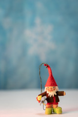 Small Vintage Felt Pixie Elf Christmas Tree Ornament