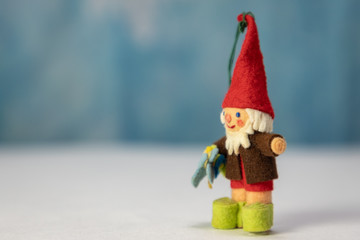 Small Vintage Felt Pixie Elf Christmas Tree Ornament