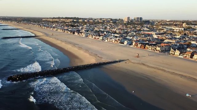 Newport Beach, California sunset drone landscape views