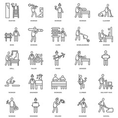 Simple Set of 25 Vector Line Icon. Contains such Icons as Shovel