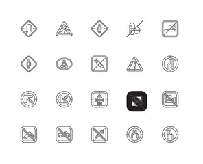 Simple Set of 20 Vector Line Icon. Contains such Icons as Traffi