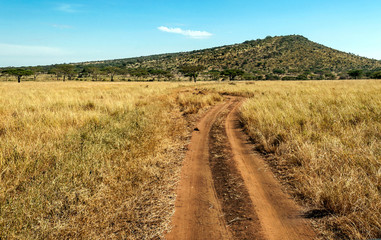 Fototapeta na wymiar Mountains in Tanzania in the Ngorogoro Valley