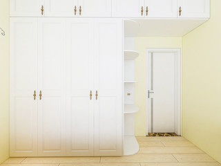 Bedroom white solid wood custom closet