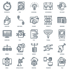 Set Of 25 Universal Editable Icons. Includes Elements Such As Fi