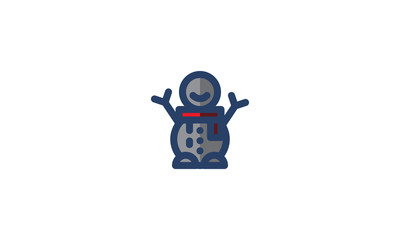 Snowman Icon Winter Template Vector