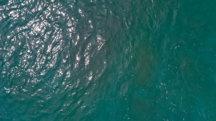 Drone aerial view of sea wave surface