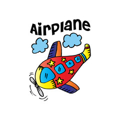 Airplane-cartoon for shirt design.