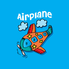 Airplane-cartoon for shirt design.