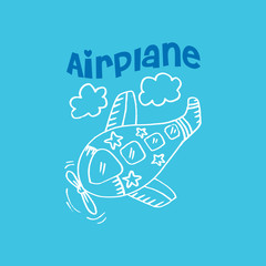 Airplane-cartoon for shirt design.