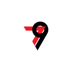 number 79 arrow logo vector - obrazy, fototapety, plakaty